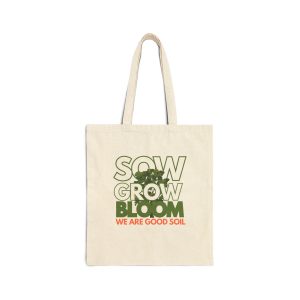 Blooming Cotton Canvas Tote Bag - Eco-Friendly, Reusable, Gardening Gift,