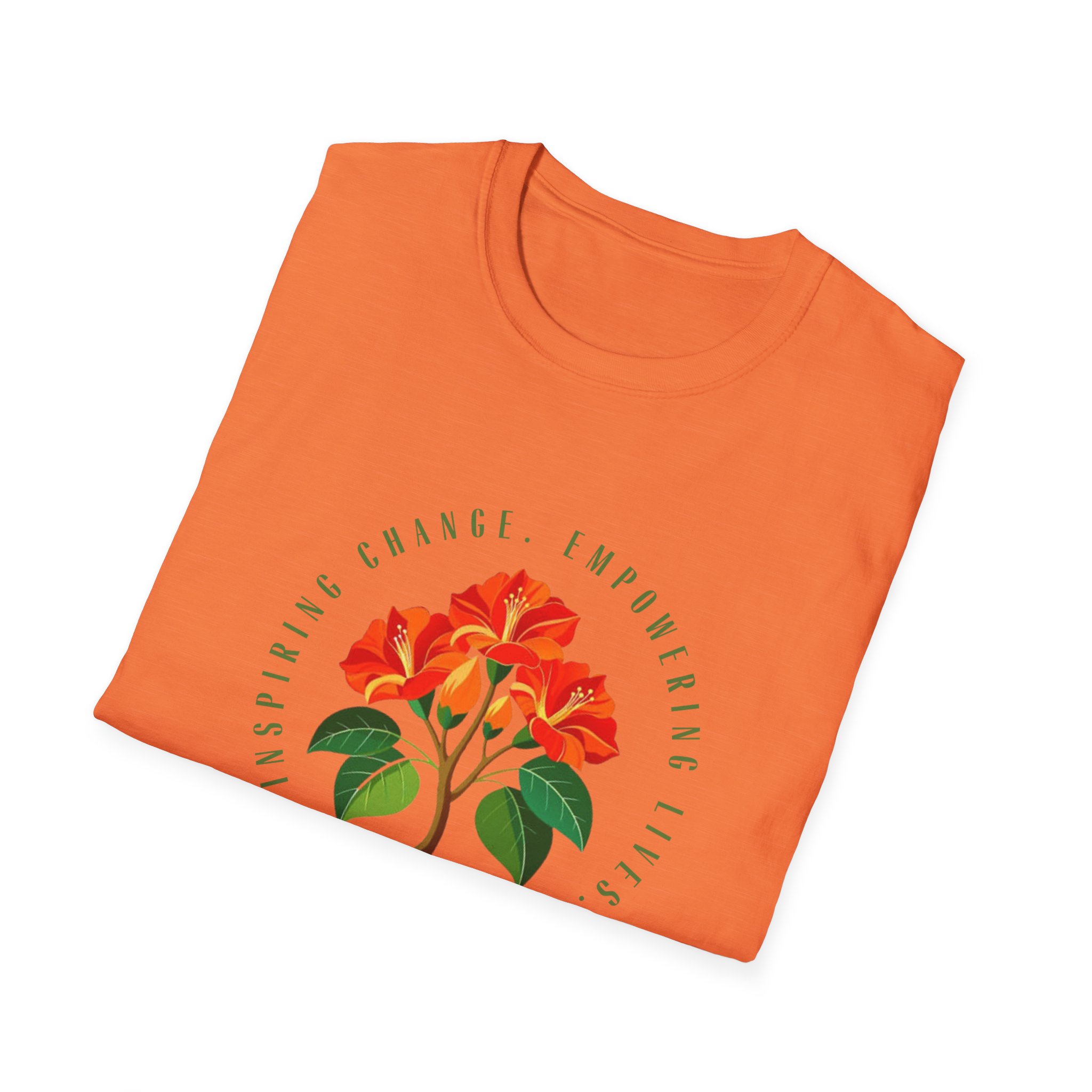 Inspiring Change Floral T-Shirt Unisex Softstyle Shirt - Image 11